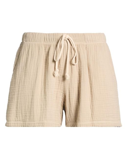 DONNI. Natural Sand Shorts & Bermuda Shorts Cotton