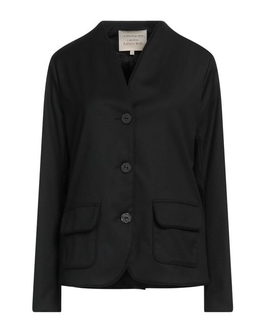 ALESSIA SANTI Black Blazer Polyester, Viscose, Elastane