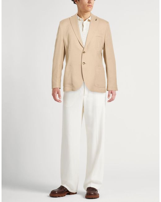 Paoloni Natural Blazer Cotton, Elastane for men