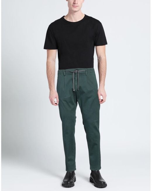 Cruna Green Pants Cotton, Elastane for men