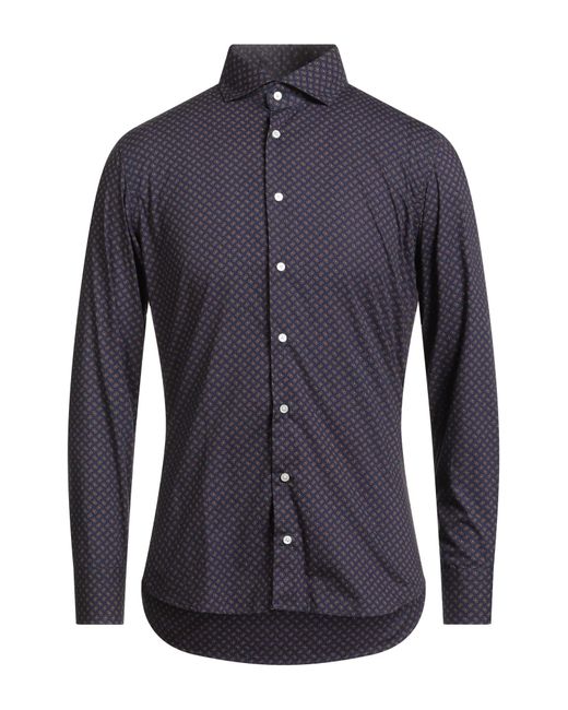 BASTONCINO Blue Midnight Shirt Cotton for men