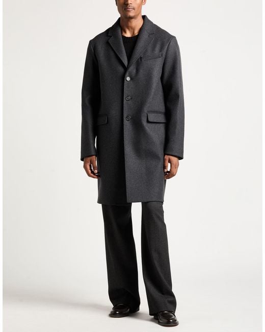 DSquared² Black Coat Wool, Polyamide, Elastane for men