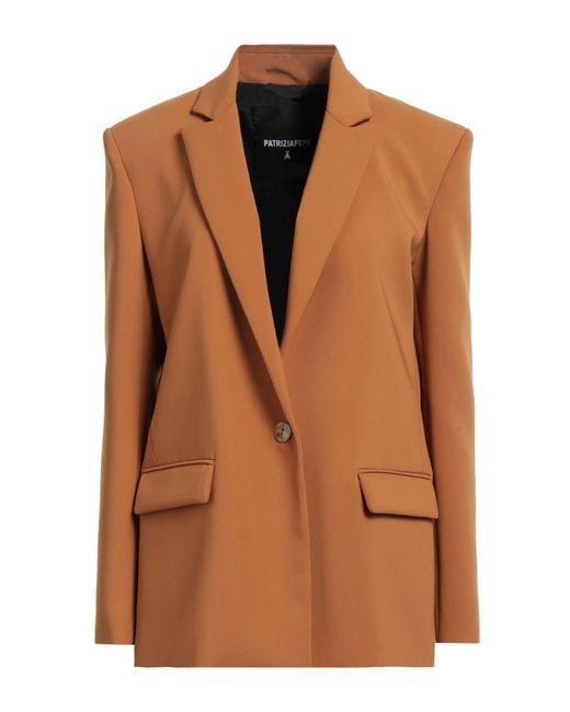 Patrizia Pepe Brown Essential Blazer Polyester, Elastane