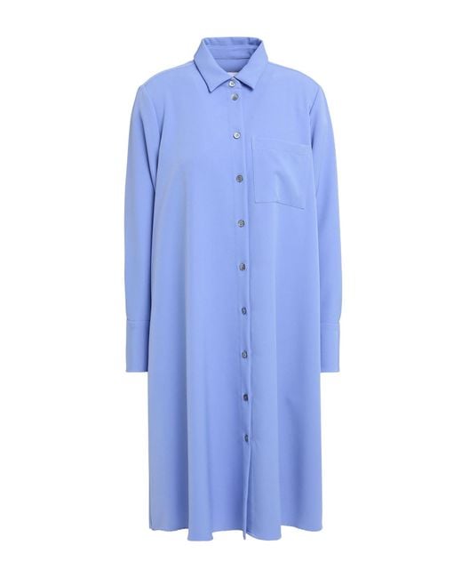 Robert Friedman Blue Lilac Midi Dress Polyester, Elastane