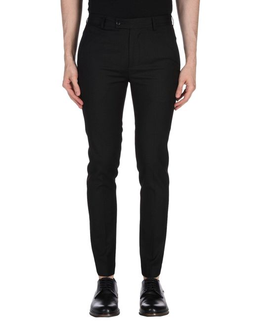 Daniele Alessandrini Black Pants Polyester, Viscose, Elastane for men