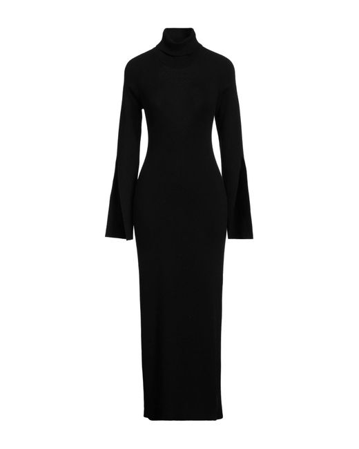 Akep Black Midi Dress Viscose, Polyester, Polyamide