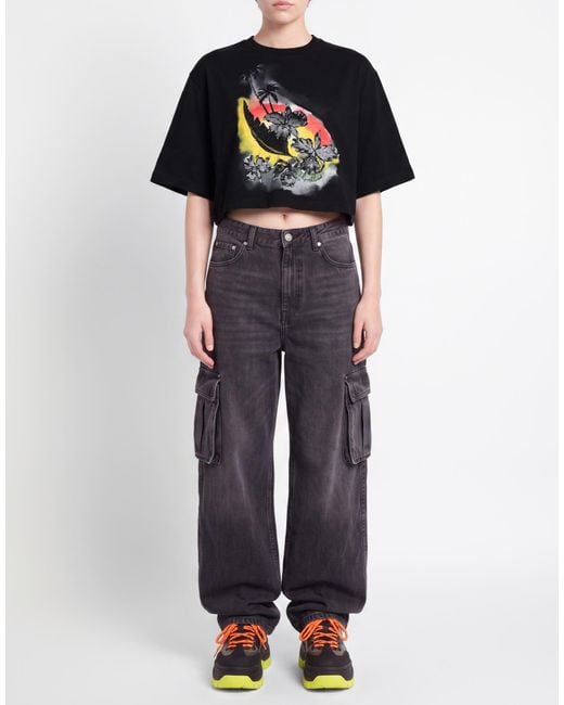 MSGM Black T-Shirt Cotton