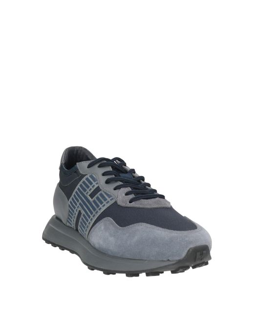 Hogan Gray Midnight Sneakers Leather, Textile Fibers