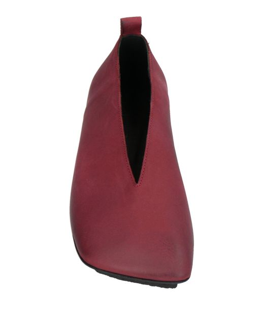 Uma Wang Red Burgundy Ballet Flats Calfskin