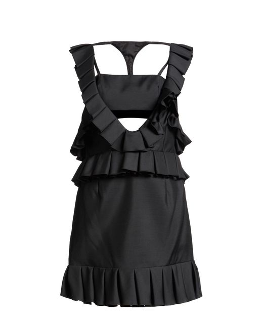 Valentino Garavani Black Mini Dress Virgin Wool, Silk