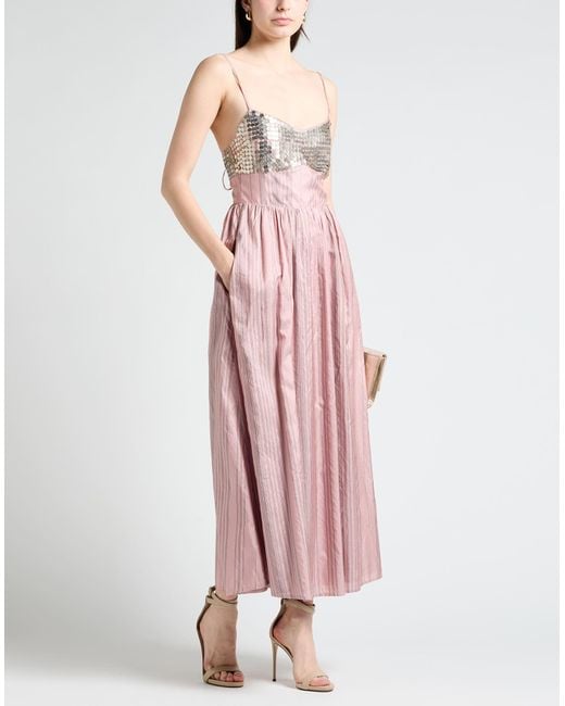 Alix Of Bohemia Pink Antique Rose Midi Dress Silk