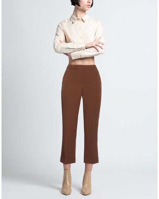 SEVENTY VENEZIA Brown Pants Polyester, Elastane