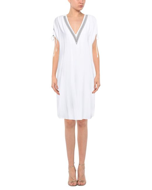 Fisico White Mini Dress Acetate, Silk