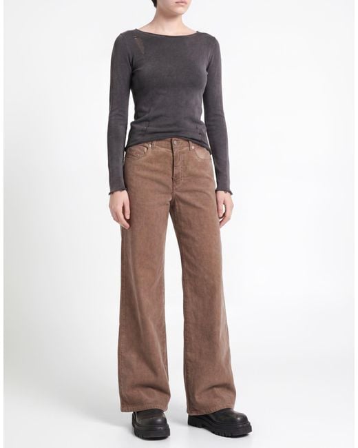 DIESEL Brown Camel Pants Cotton, Elastane