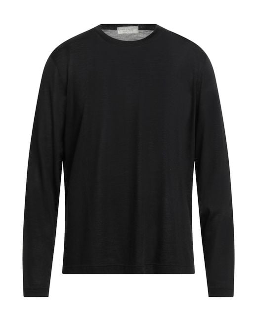 FILIPPO DE LAURENTIIS Black T-Shirt Merino Wool for men