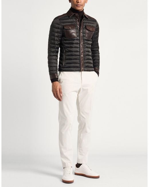 Moorer Black Puffer Leather, Polyamide for men