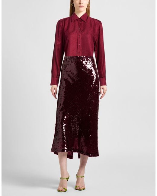 Dolce & Gabbana Red Burgundy Shirt Silk, Polyester