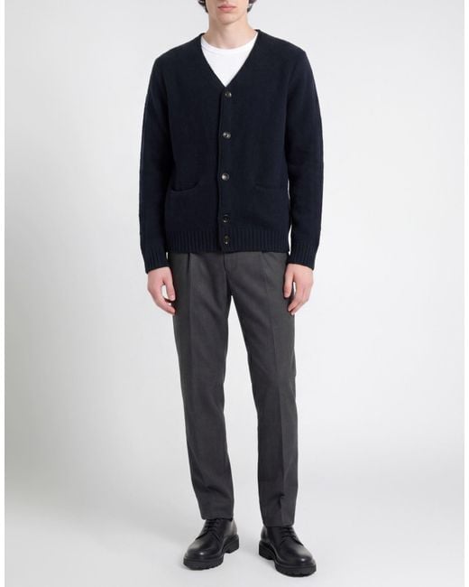 Messagerie Blue Cardigan Virgin Wool for men