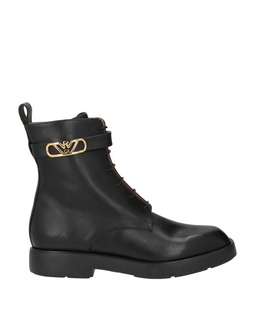 Emporio Armani Black Ankle Boots Leather