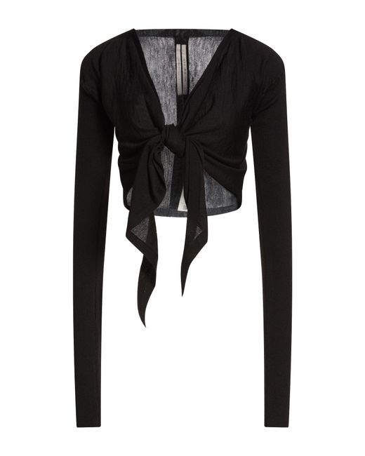 Rick Owens Black Wrap Cardigans Virgin Wool
