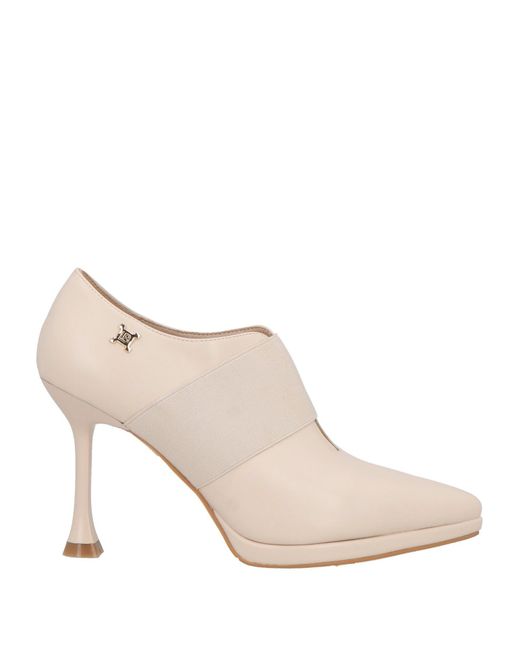 Laura Biagiotti Natural Cream Ankle Boots Textile Fibers