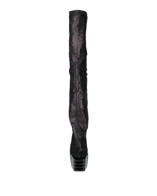 Rick Owens Black Boot Leather