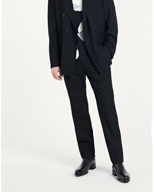 Versace Black Pants Virgin Wool for men