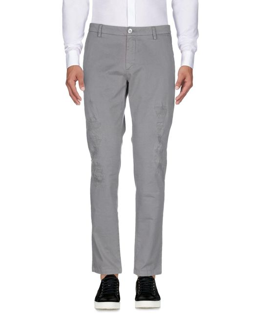 Aglini Gray Pants Cotton, Elastane for men