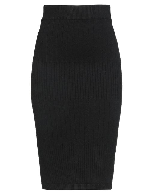 hinnominate Black Midi Skirt Viscose, Polyester, Polyamide