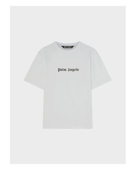 Weißes T -Shirt mit Logoschriften Palm Angels pour homme en coloris White