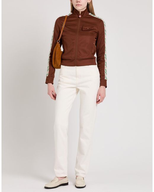 Casablanca Brown Laurel Zip-up Sweatshirt