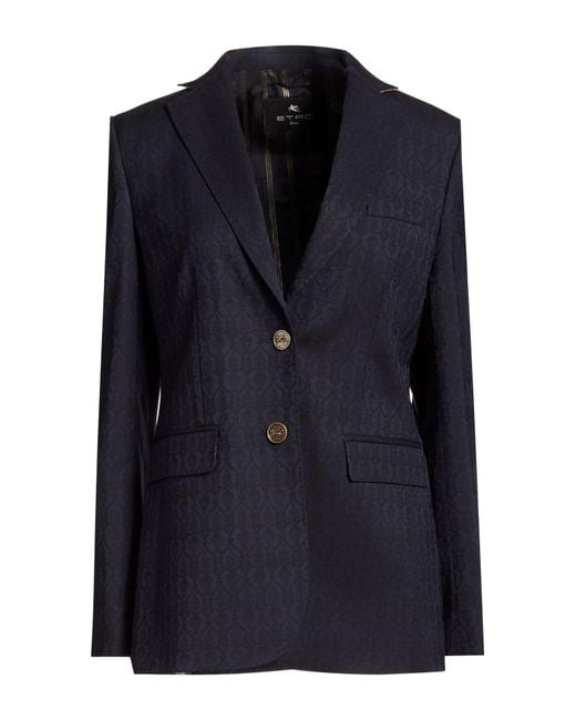 Etro Blue Blazer Wool