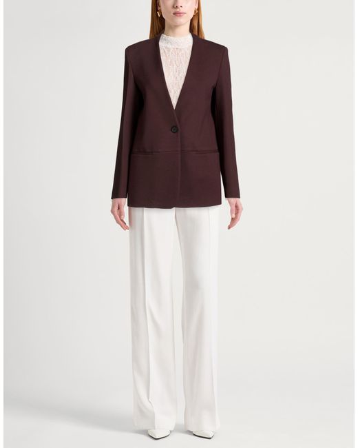 Liviana Conti Brown Blazer Viscose, Polyamide, Elastane