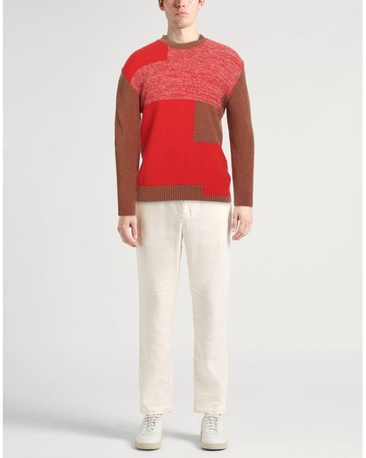 Daniele Fiesoli Red Sweater Merino Wool, Polyamide, Cashmere, Elastane for men