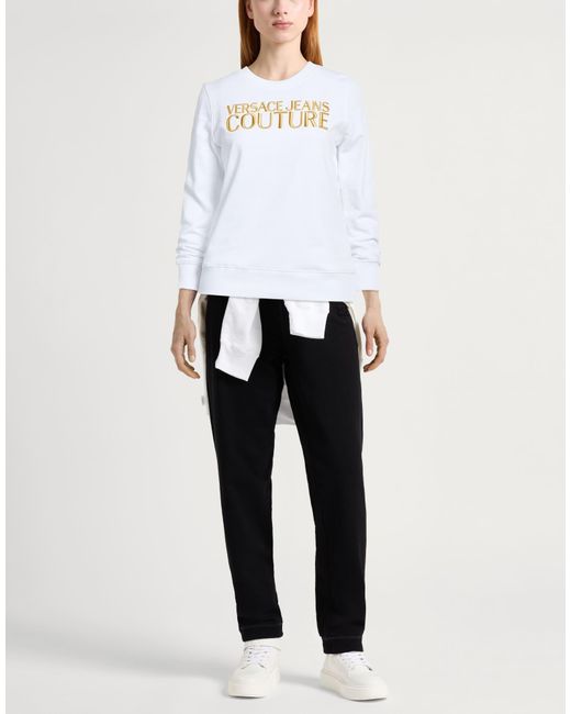 Versace Jeans Couture White Sweatshirt Cotton, Elastane