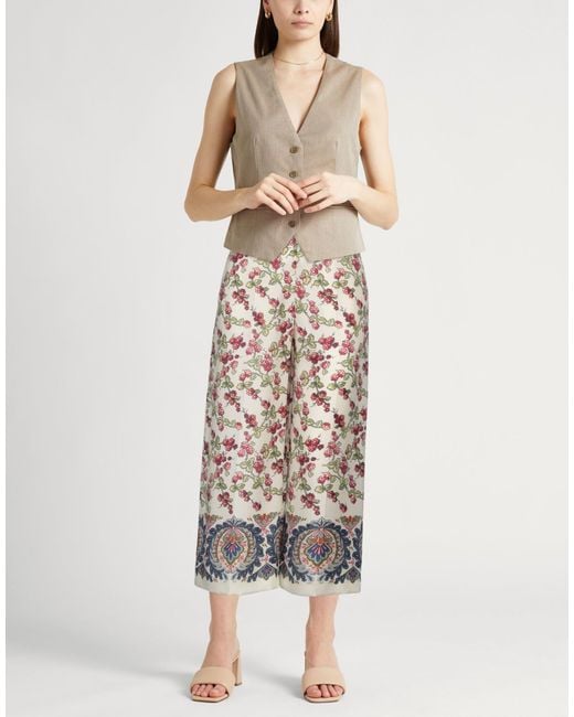 Etro White Ivory Pants Silk