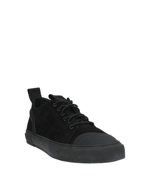 Bruno Bordese Black Sneakers Leather, Textile Fibers for men
