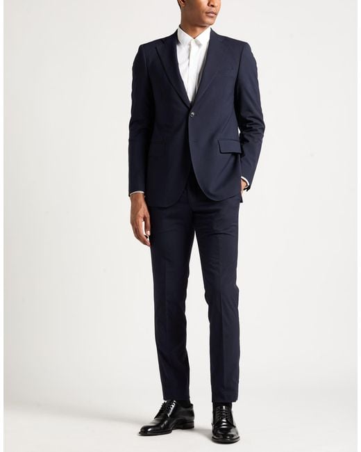 Tombolini Blue Midnight Suit Polyester, Wool, Elastane for men
