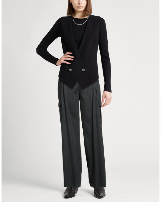 Marella Black Pants Virgin Wool, Polyester, Viscose