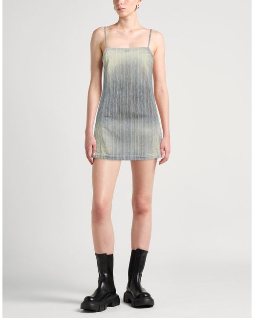 DIESEL Gray Mini Dress Cotton