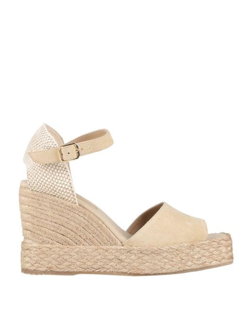 Palomitas By Paloma Barcelo' Natural Espadrilles Leather, Textile Fibers