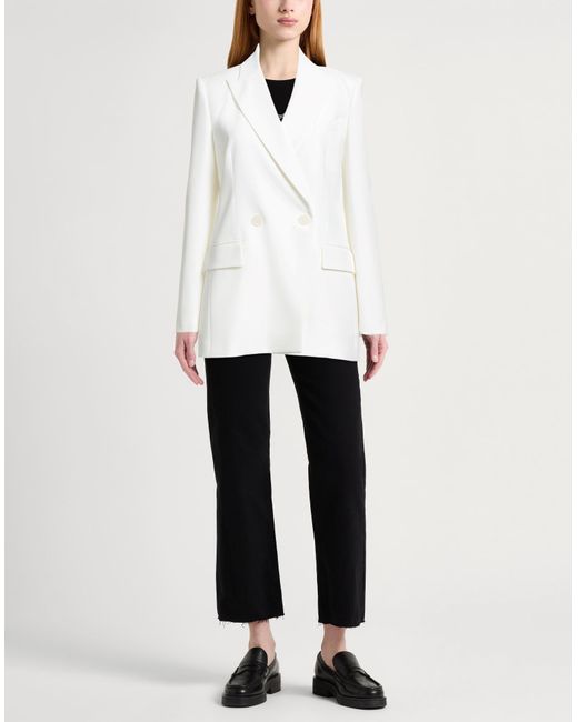 Patrizia Pepe White Blazer Polyester, Elastane