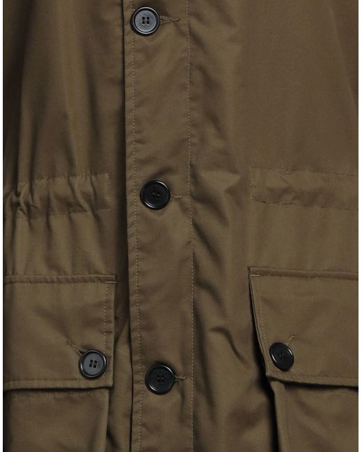 MHL.◆MILITARY COTTON NYLON CANVAS/3/コットン/KHK/595-3210505/タグ付 MHL by Margaret Howell Overcoat \u0026 Trench Coat Cotton, Polyamide in