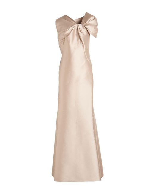 Alberta Ferretti Natural Sand Maxi Dress Polyester, Silk