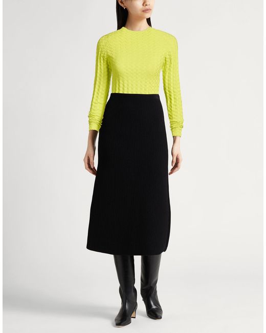 Semicouture Yellow Lime Sweater Virgin Wool