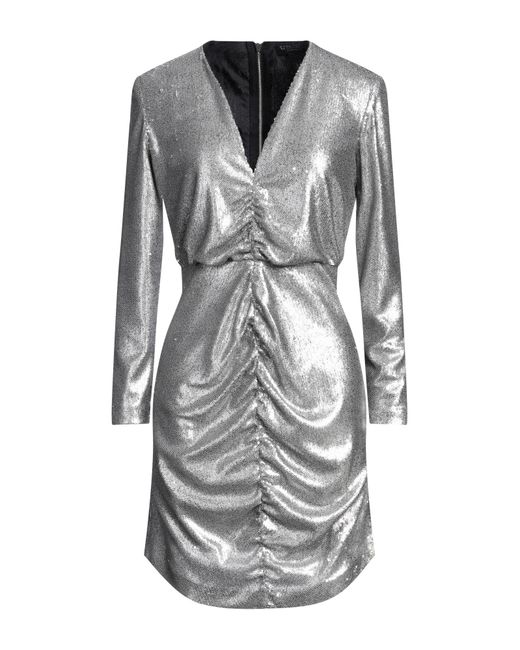 Nora Barth Gray Mini Dress Polyester, Polyurethane