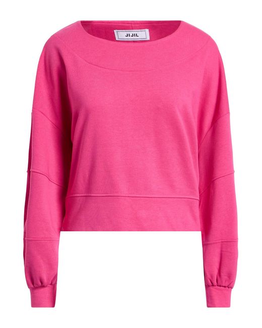 Jijil Pink Fuchsia Sweatshirt Cotton, Polyester
