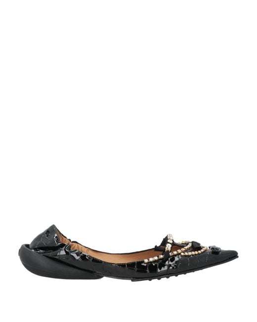 13 09 SR Black Ballet Flats Leather