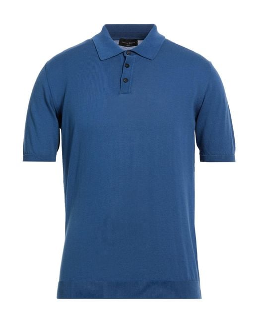 Roberto Collina Blue Polo Shirt Cotton for men