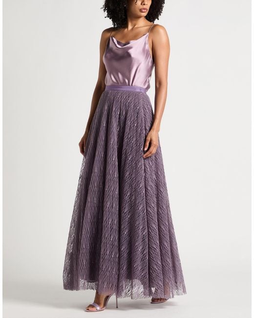 Elisabetta Franchi Purple Mauve Maxi Skirt Polyester, Polyamide